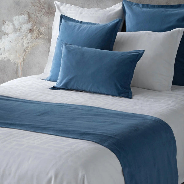 Lush Velvet Bed Runner - Blue
