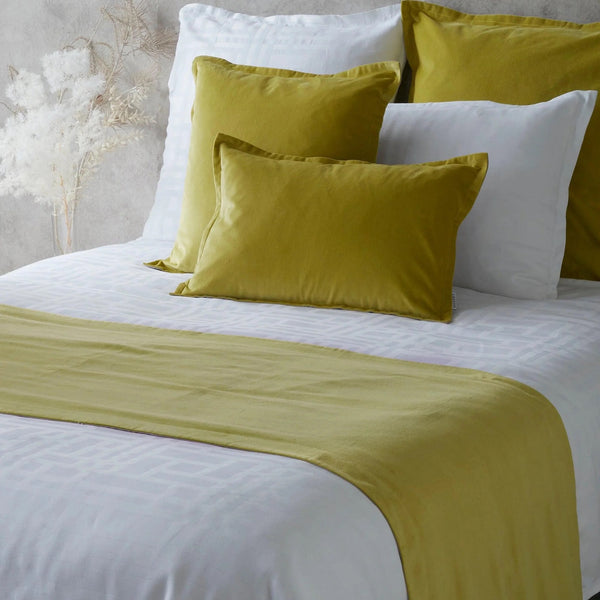 Lush Velvet Bed Runner - Chartreuse